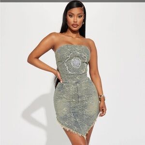 Light Wash Daisy Denim Skirt Set